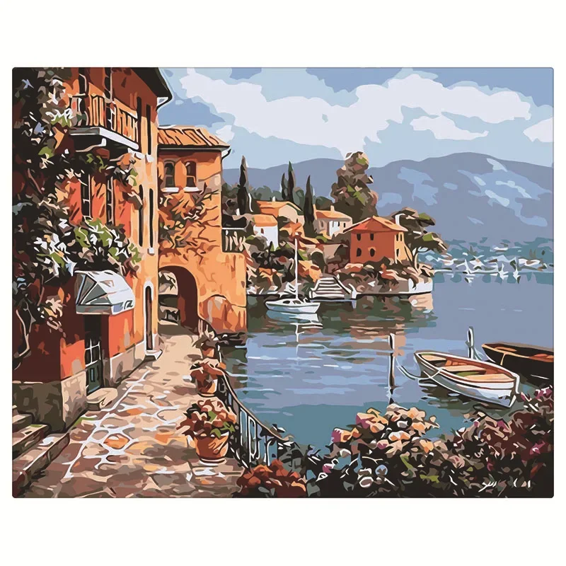 

22531-Tulip diy digital oil painting acrylic flower painting explosion hand-filled landscape painting