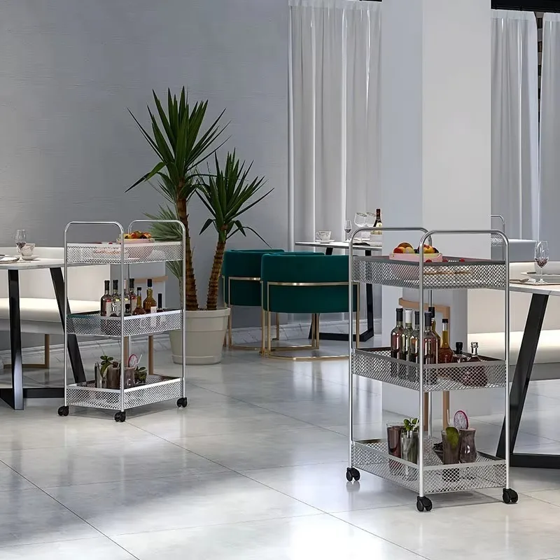 Beauty Cart Trolley Storage Rack Wheel Barber Shop Nail Salon Special Tool Cart Snack Storage Rack Bar for Kitchen Rolling