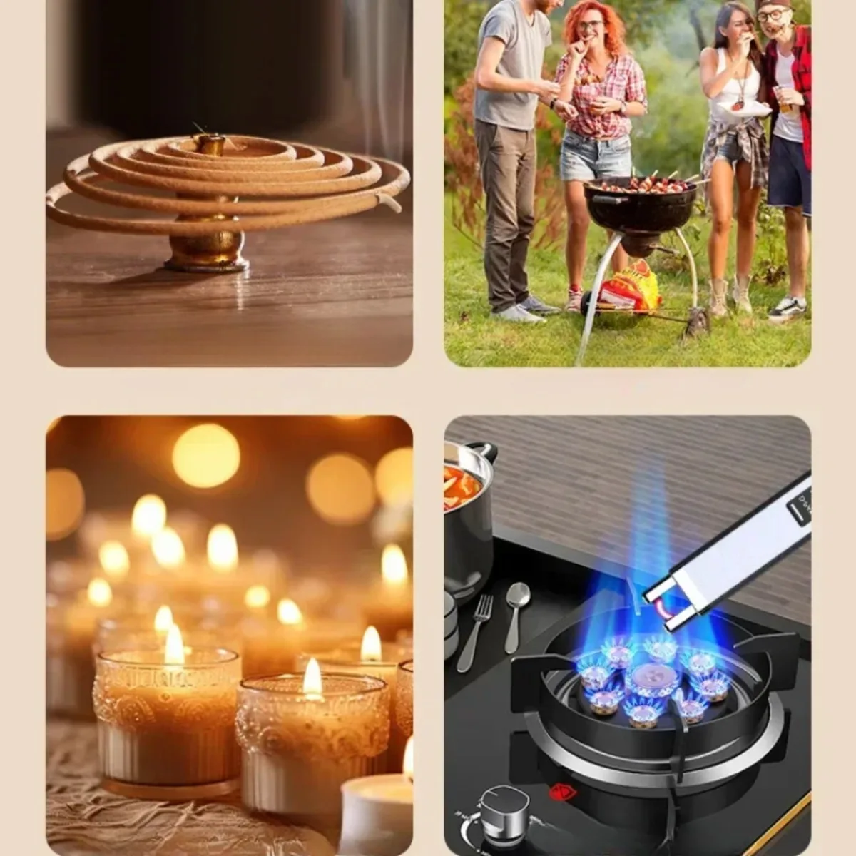 Electric Arc Lighter Windproof Outdoor Camping Lighter Type-C Charging Candle Gas Stove Pulse Plasma Flameless Ignition Tool