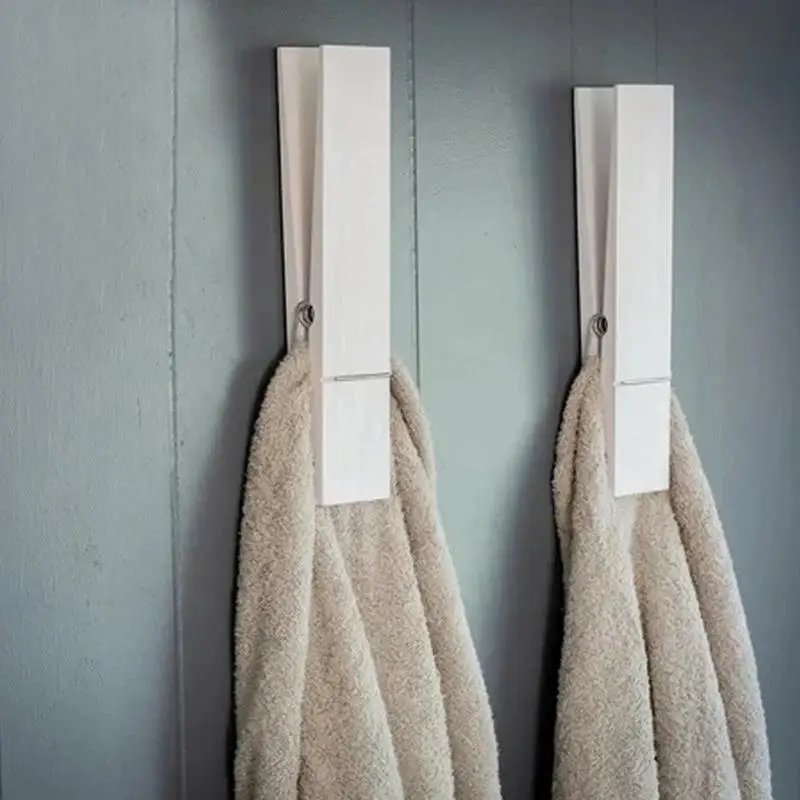 

Giant Clothespin Towel Holder Large Bathroom Towel Holder Clips With Spring Large Wooden Clothes Clips Space Saving And Sturdy