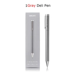 Elegant Deli Metal Gel Pen - Gold & Silver, 0.5mm Premium Refill, Black Ink (1 Silver Metal Pen)