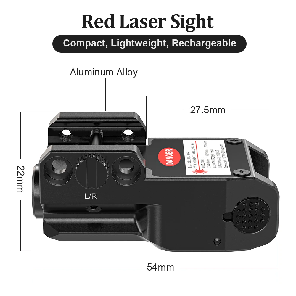 Compact 1023 Magnetic Charging Laser Sight Red/Blue Built-In Lithium Battery Sports & Outdoor Use Compatible laser sight