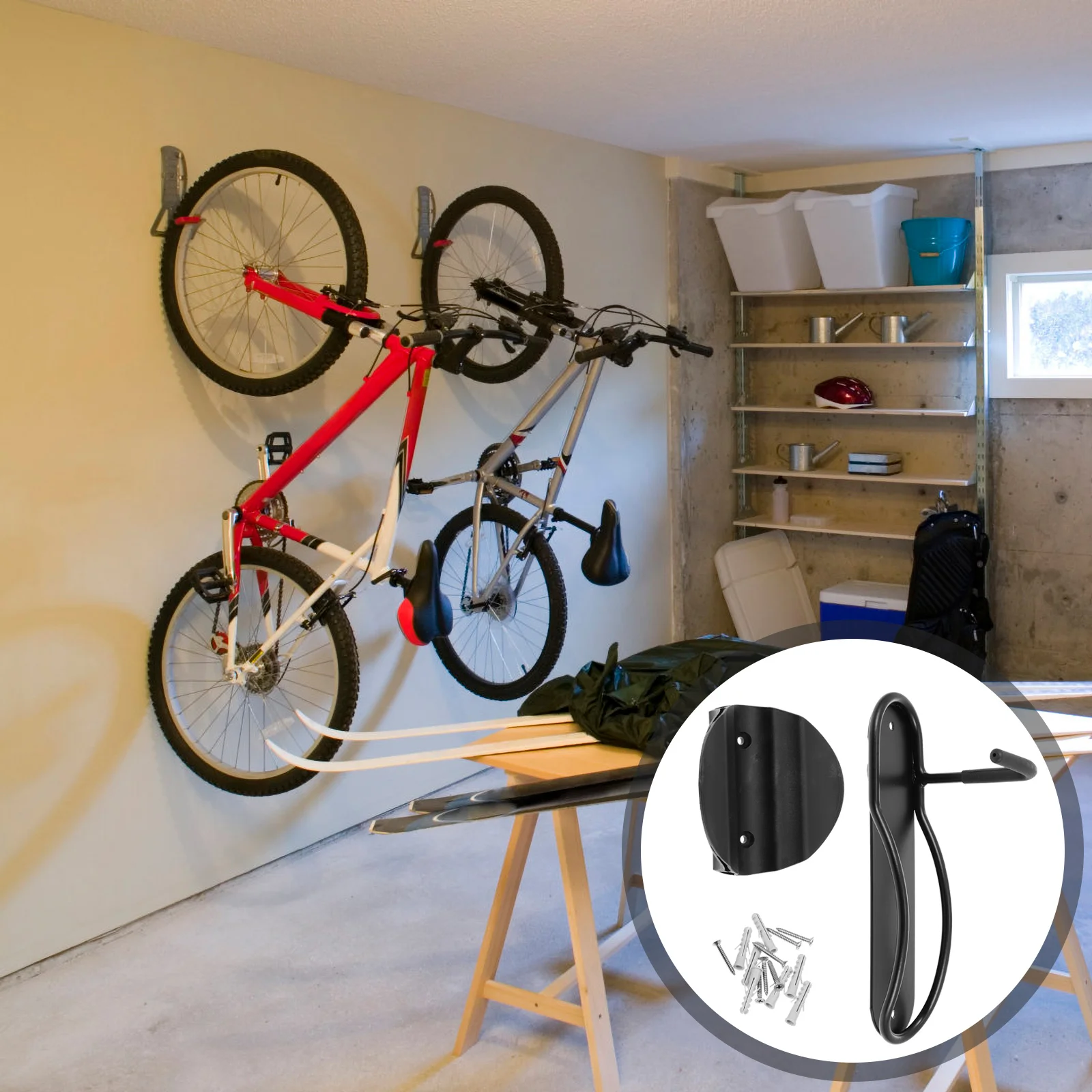 

1 Set of Wear-resistant Bike Hanger Convenient Bike Holder Household Bike Hook Bicycles Accessory