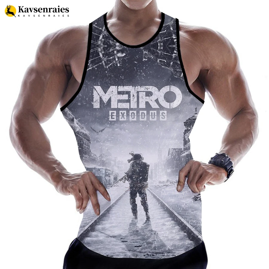 Nuova Vendita Uomo Donna Estate Moda Casual Stile Harajuku 3D Metro Exodus Gilet Stampato Unisex Trendy Oversize Streetwear Top