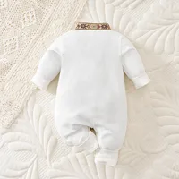 Vêtements imprimés d'automne 100% coton, manches longues, combinaison pour tout-petits, nouveau Style décontracté, garçon et fille, tenue pour bébé, vêtements doux 2