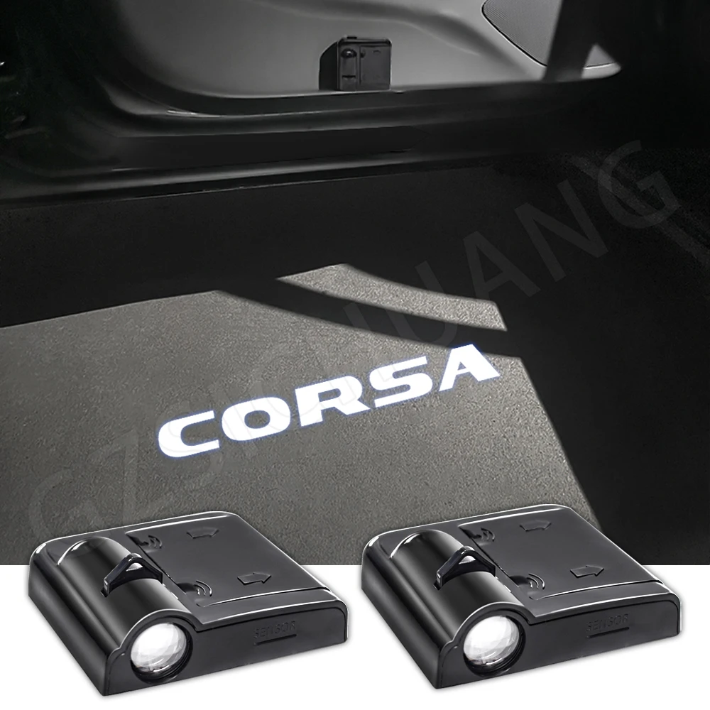 Luci Della Portiera Dell'Auto Protezione Laser A Led Car Welcome Shadow Ghost Light Logo Protector Per Opel Corsa B C D E F 2008-2022 2023 2024