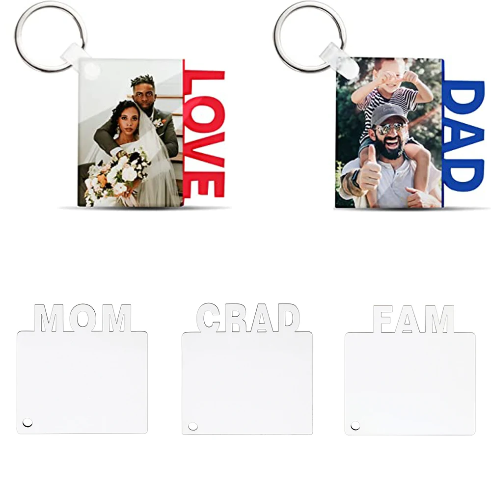 

10/30Pcs Sublimation Keychain Blanks Set Single-sided Printed Heat Transfer Keychain for DIY Keychain Crafting