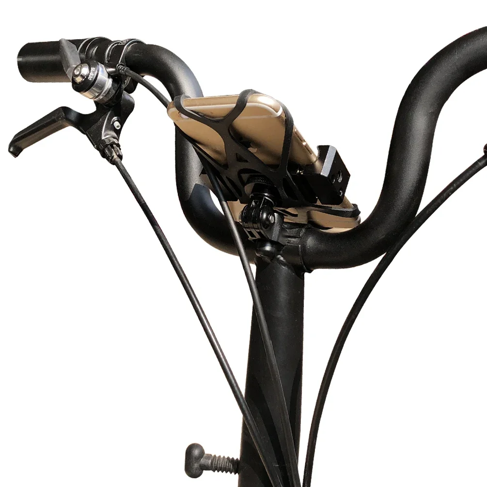 Brompton 접이식 자전거 전화 마운트 용 TWTOPSE 전화 홀더 3SIXTY PIKES 핸들 바 손잡이 합금 스탠드 지원 클립 액세서리