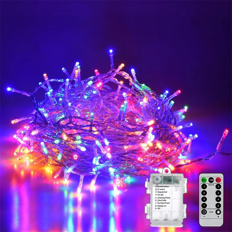 3M 5M 10M LED String Light 3*AA Battery Powered 8 Modes Fairy Lights Christmas Garland Outdoor Holiday Party Wedding Decoration usb battery operated 3m 5m 10m led fairy garland ball string lights outdoor lamp christmas holiday wedding party room decoration