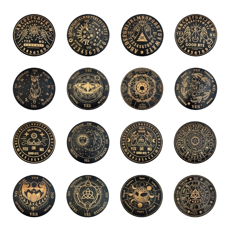 

Sun Moon Array Pendulum Plate Wood Crystal Energy Boards Engraving Pattern Decor