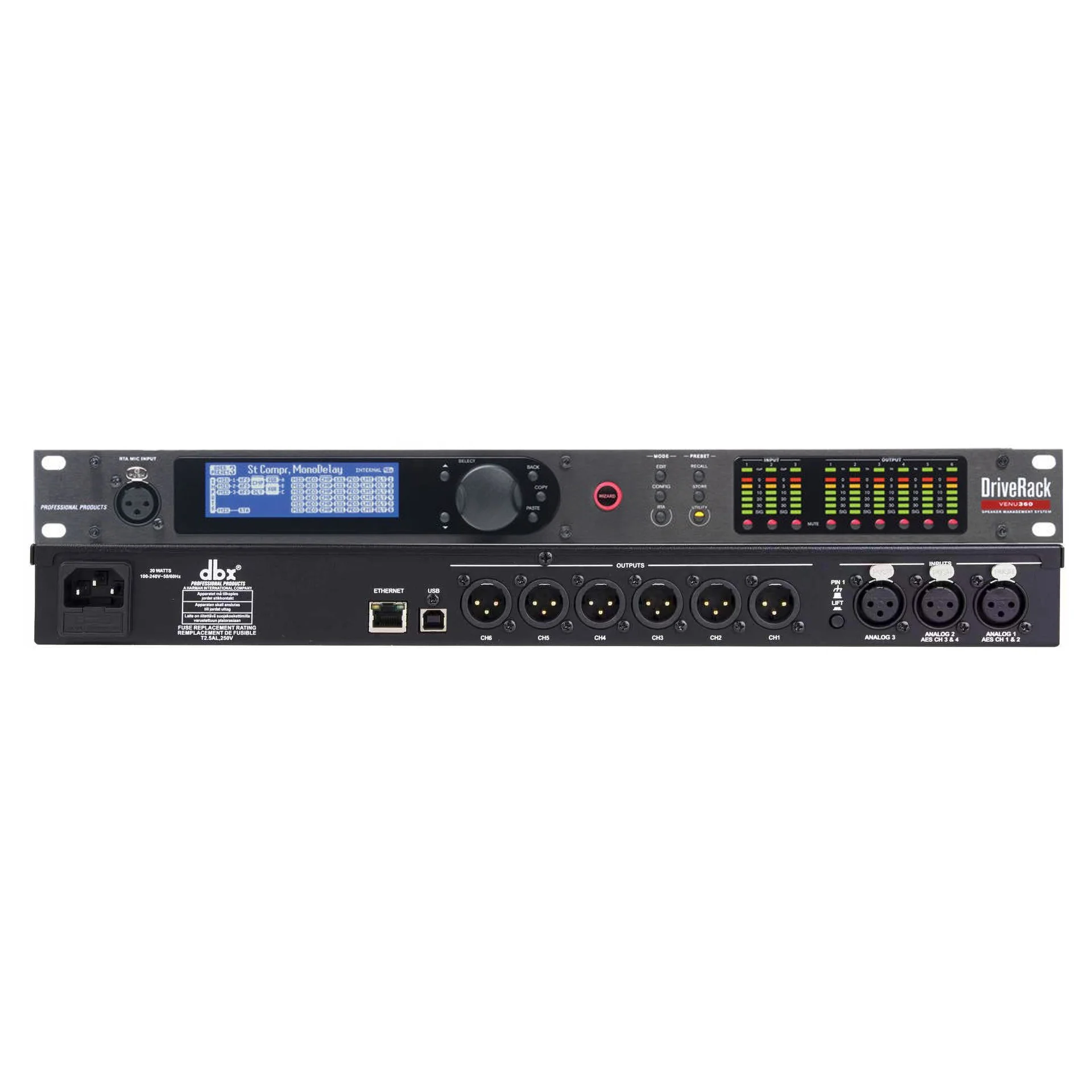 

dbx DriveRack 360 VENU digital professional stereo stage equalizer audio processor for professional stage sound equipment