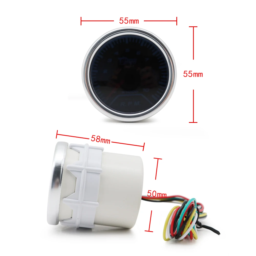 2" 52MM Universal Air Fuel Ratio Car Gauge Meter Auto White LED