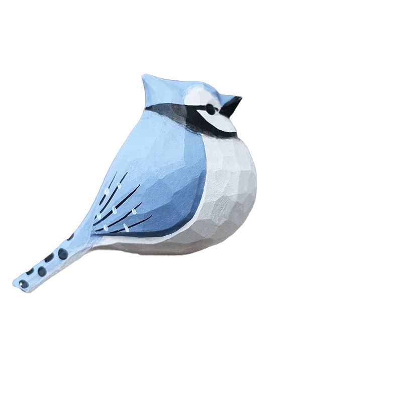 

Wood Carving Bird Blue Jay Birthday Gift Pure Handmade Solid Wood Home Office Desktop Decoration Bird Figurines Home Decor