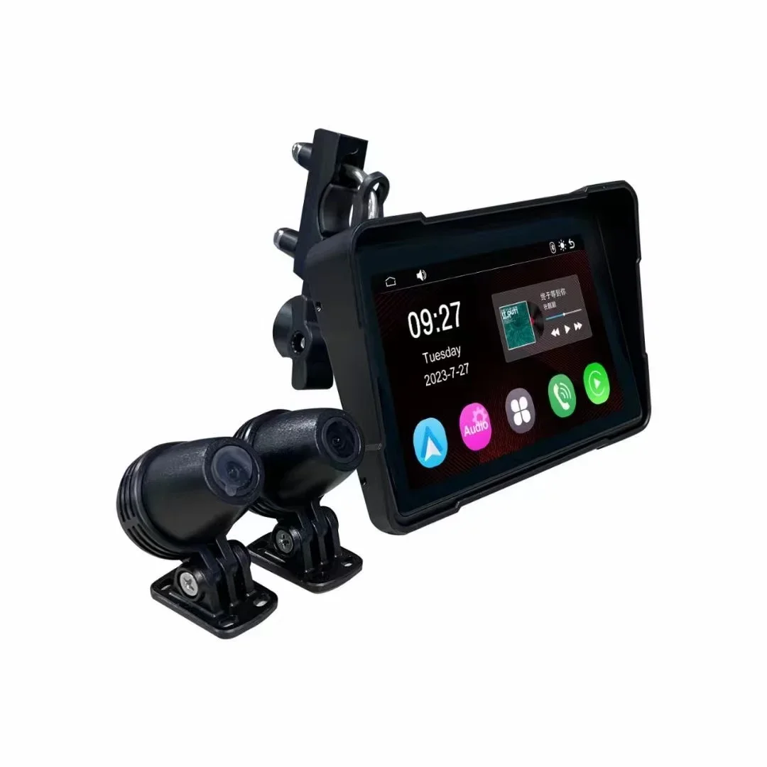 5" Universal Wireless Motorcycle Touch Screen Android Auto Display Navigation With Carplay Dual-BT Motor Carplay Screen