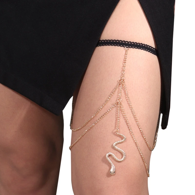 

Sexy Dangle Snake Tassel Leg Chain Women Gothic Thigh Garter Leg Chain Harajuku