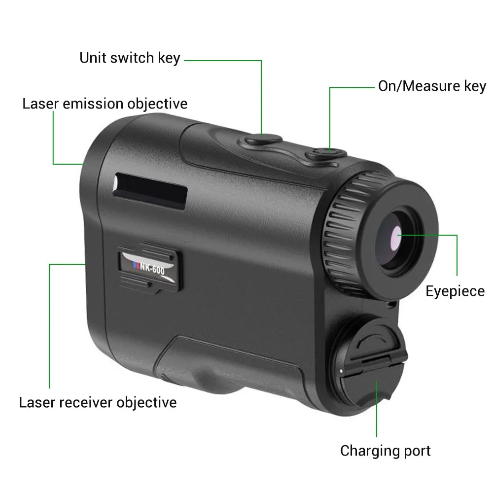 Hunting Rangefinder 6.5X Magnification Shooting Rangefinder 600m Telescope Distance Meter Monocular Range Finder for Bow Hunt