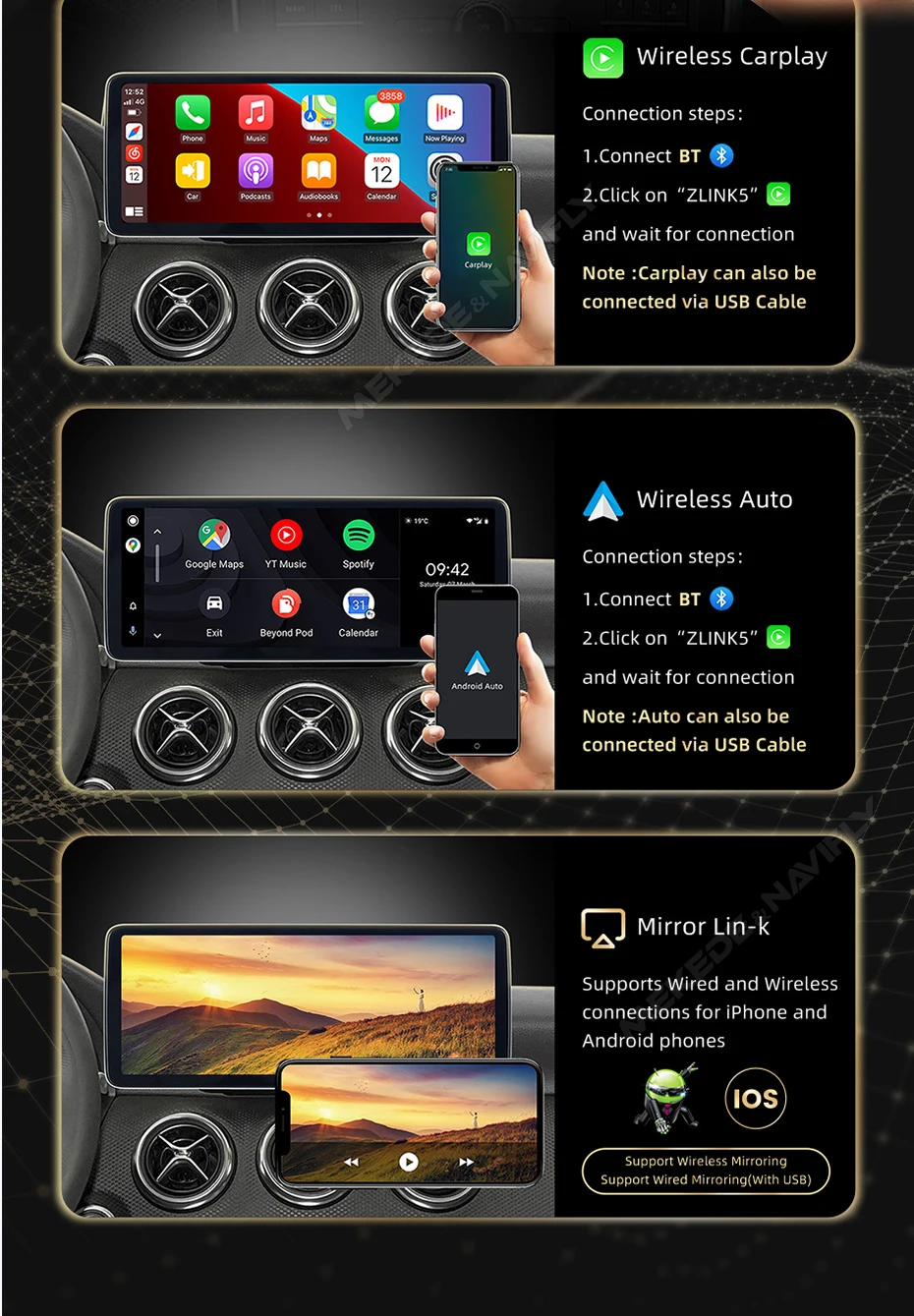 MEKEDE EU Lagerbestand 10,25 12,3 Zoll Snapdragon 668/680 Autoradio 8G+128G Kabelloses Carplay 8-Kern für Mercedes-Benz E-Klasse E200 E230 E260 E300 W212 S212 Android 14 Multimedia-Videoplayer DSP GPS-Navigation Stereo Autoradio 1920*720 Display 4G WLAN Intelligent – Detail 22
