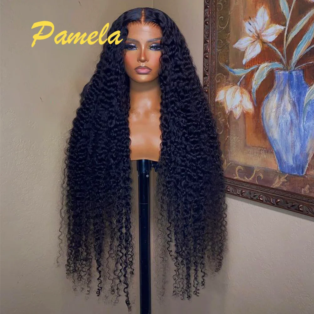 Brazilian 250% Density HD Transparent Lace Frontal Ready To Wear Pre Plucked Glueless Natural Colored Curly Bob Wigs For women