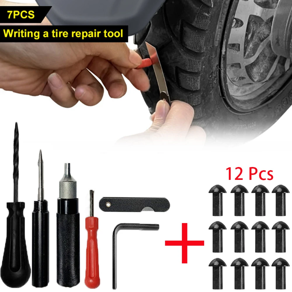 7 Pcs Car Motorcycle Tire Repair Plugger Tools Set Tire Wheel Repair