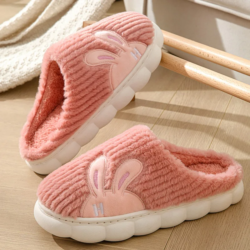 

Тапочки женские хлопковые, теплые домашние шерстяные тапки на толстой подошве, Нескользящие, для пар, Осень-зима 2023