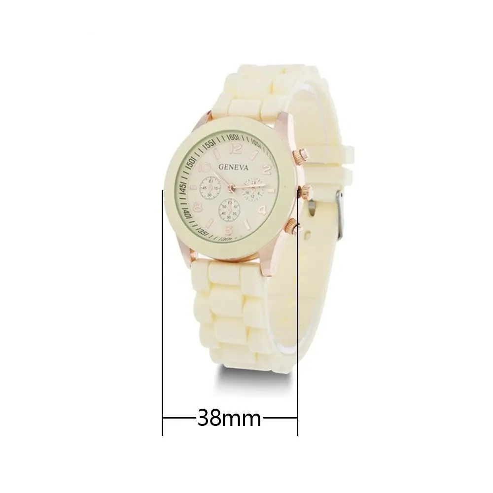 Elegant Silicone Strap Quartz Women's Sports Watch