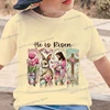 Vintage Christianity Rabbit Print Kids T-shirts Jesus God Graphic Fashion Boys Girls T Shirts Fashion Easter Cartoon Tops Tees 1