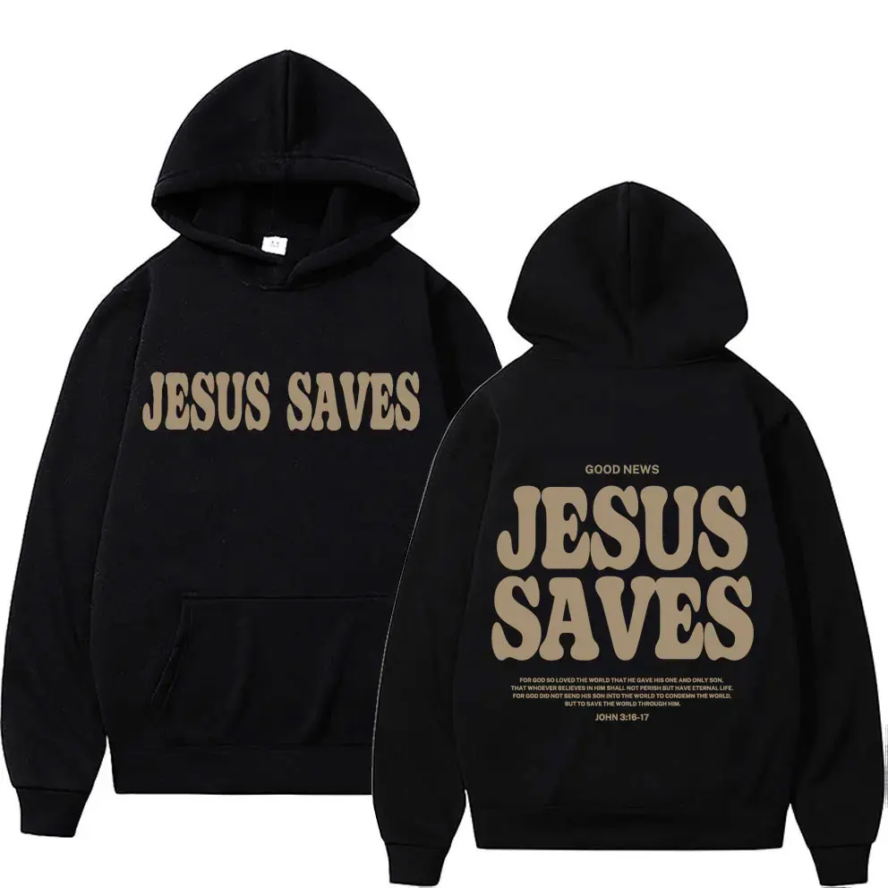 Aesthetic Christian Hoodie Streetwear Men's Jesus Letters Print Vintage Sweatshirt Unisex Fashion Casual Long Sleeve Hoodies Y2K 2
