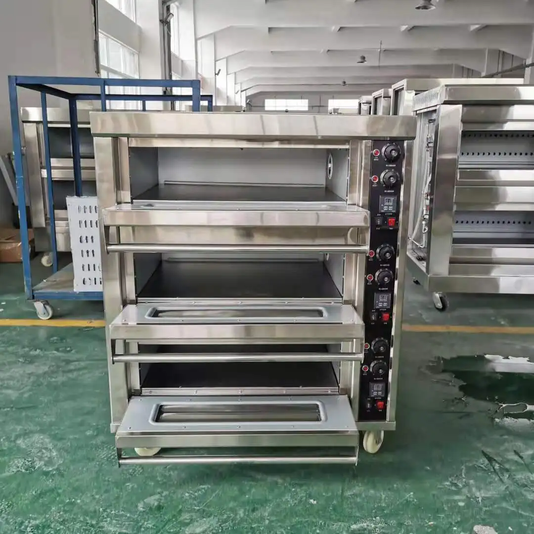 110v Oven Commercial Two Layers Two Plates Food Processors  Pizza Bread Cake Equipment Bakery Large Power Furnace 6
