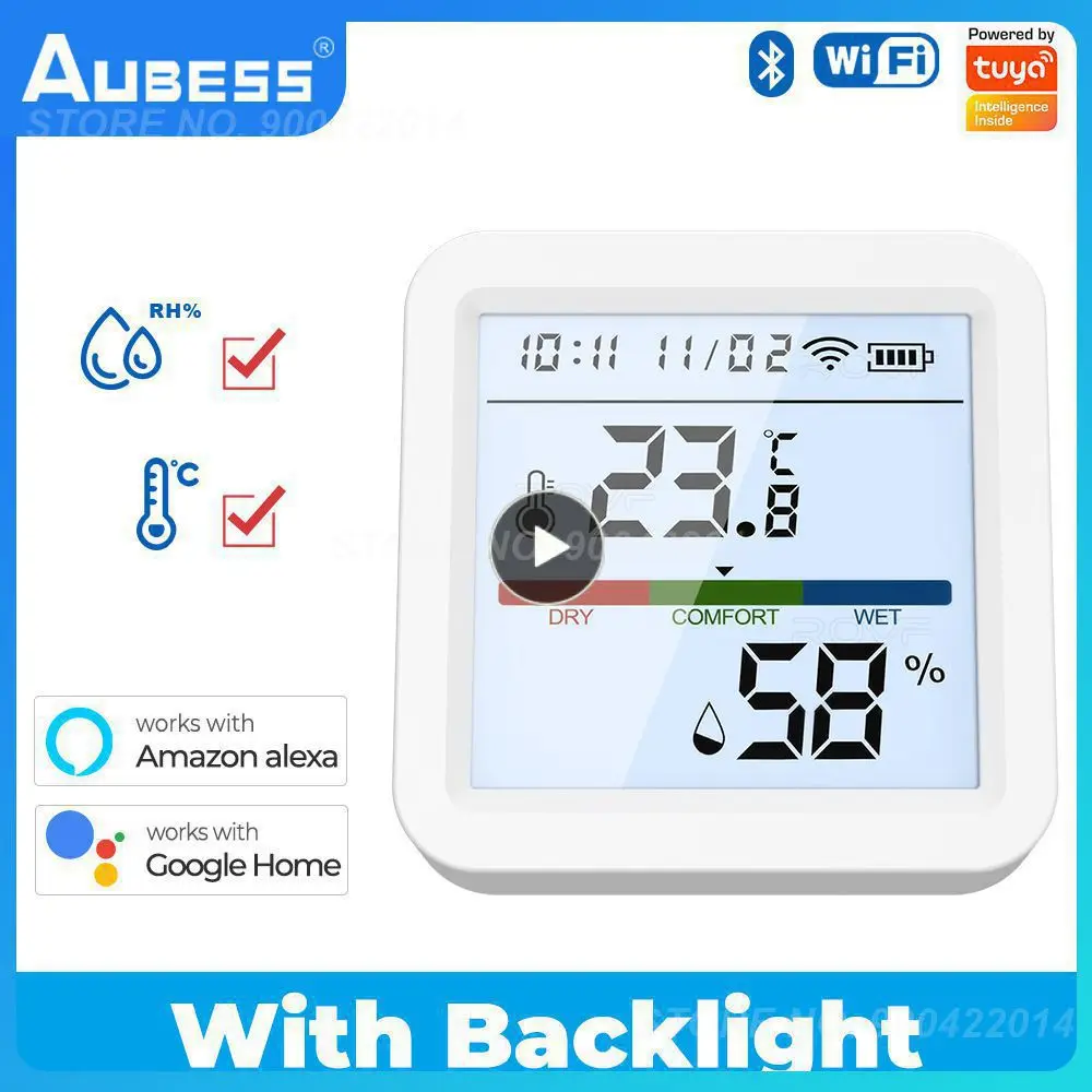 

Датчик температуры и влажности, усовершенствованная технология, интеллектуальная подсветка, управление через приложение, точный мониторинг, умный и удобный