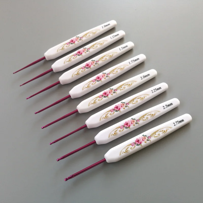 Description Picture 5 of item8Pcs Aluminum Knitting Needles Metal Crochet Set Hook Weave Sweater DIY Hand Craft Yarn Sewing Needle Sewing Tools