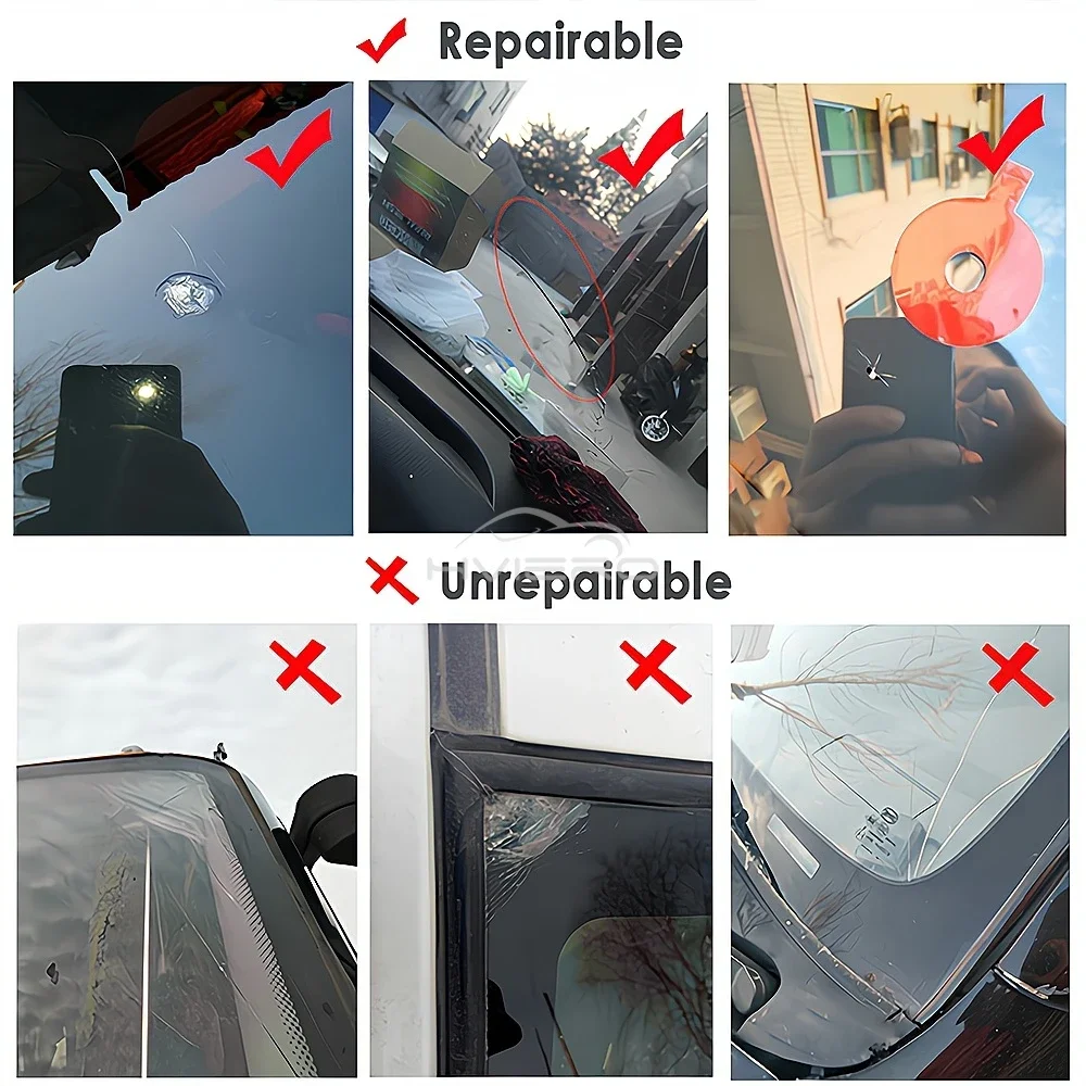 4Pcs Auto Windshield Repair Kit Front Specialize Crack Solution Three Piece Removal Care Accessory Support Glass Liquid Cleaning 5