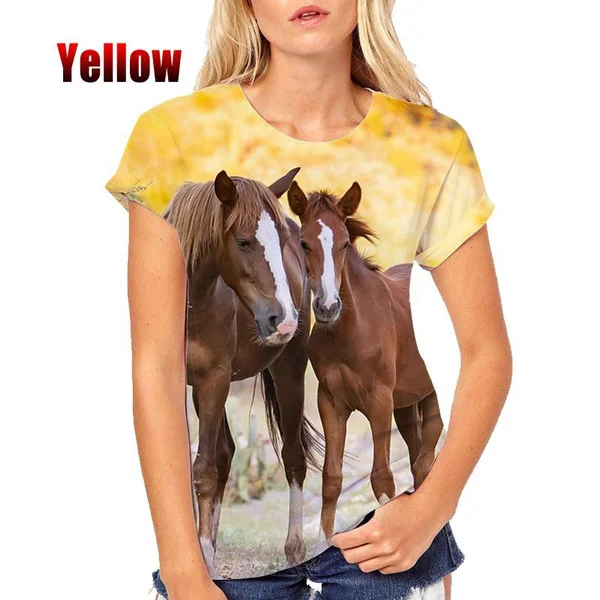 Рисунок 5 - Модная женская футболка с забавным 3D-принтом лошадей