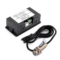 DC8-24V 4 Digital LED Display Tachometer Gauge NPN 10-9999 RPM Speed Meter Hall Proximity Switch Sensor 2