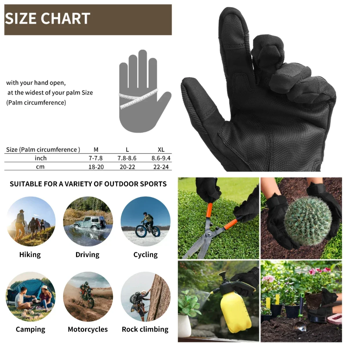 Full Finger Cycling Gloves Touch Screen Hard Knuckle Gloves for Motorcycle Hiking Climbing Lumbering Equipment Tactical Gloves 6