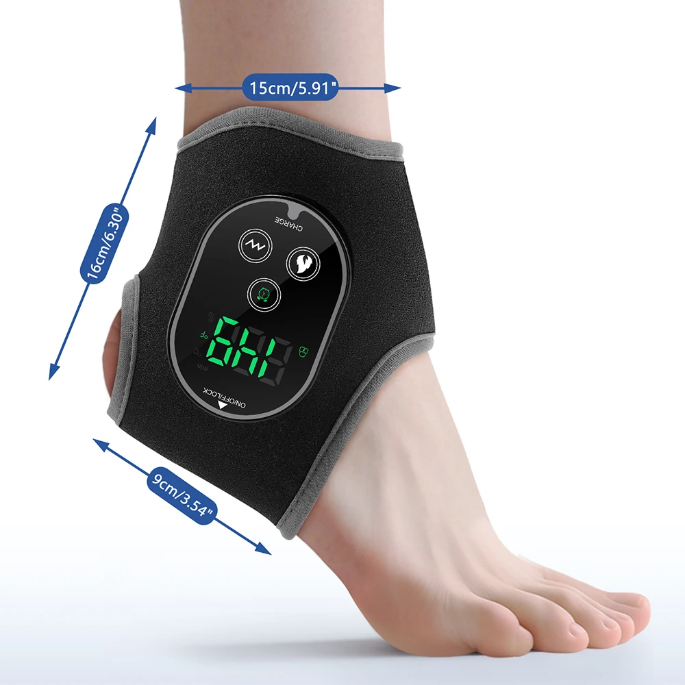 Electric Foot Heat Massager Hot Compresses Vibration Massage Belt Foot and Ankle Joint Protection Tool Ankle Support Brace