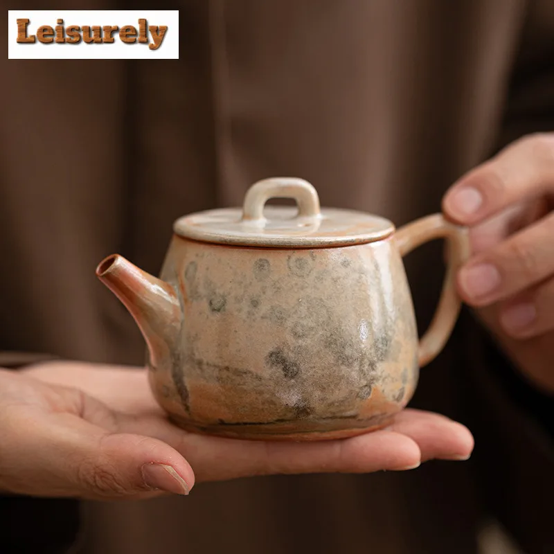 Ancient Zhiye Wood-fired Porcelain Teapot Handmade Tea Infuser Pot Tea Maker Kettle With Filter Drinkware Supplies Ornament Gift