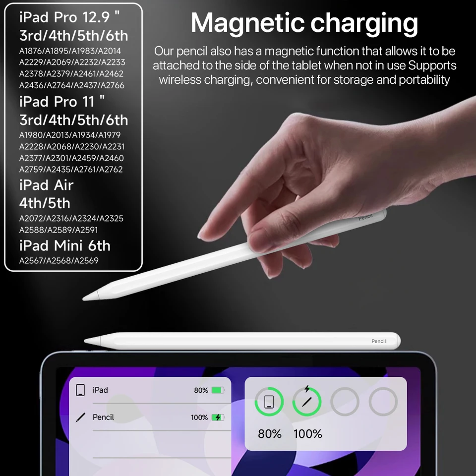 CASEPOKE For iPad Pencil Wireless Charging Stylus Pen For iPad Pro