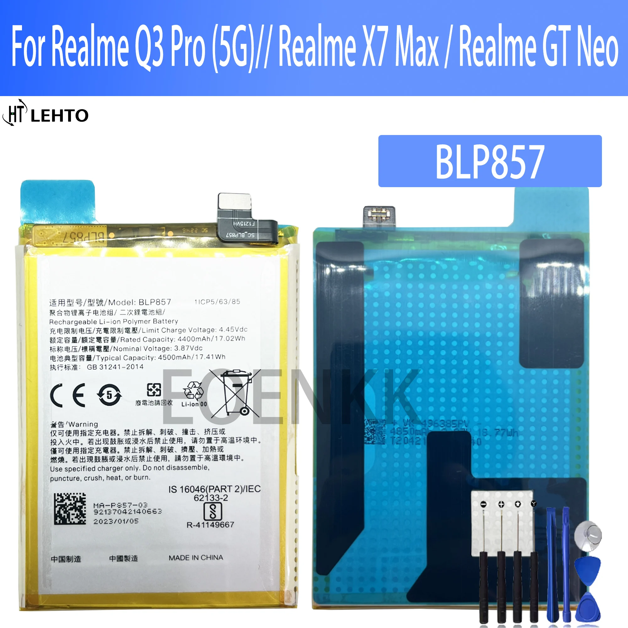 

100% blp857 Battery For OPPO Realme Q3 Pro (5G)/ Phone Replacement Bateria