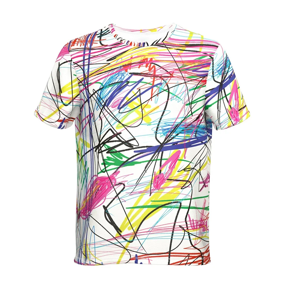 

Summer Fashion 3D Graffiti Hip Hop Men T-shirt Trendly Casual Personality Printing Tees Harajuku Street O-neck Short Sleeve Tops