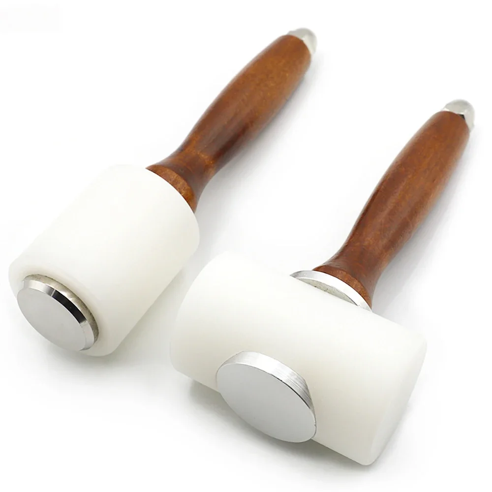 Professional Leather Carve Hammer Nylon Hammers Mallet Wood Handle For Leathercraft Punch Printing Percussion DIY Tool