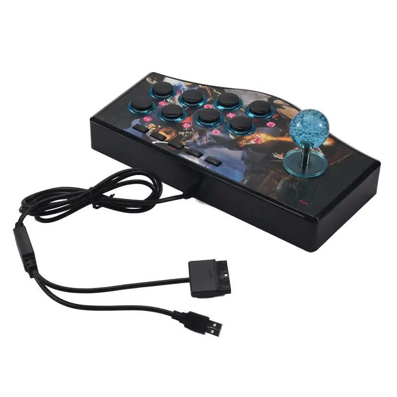 ABT-레트로 아케이드 게임 로커 컨트롤러 Ps2/Ps3/Pc/안드로이드 스마트 TV용 USB 조이스틱 내장 진동기 8방향 조이스틱