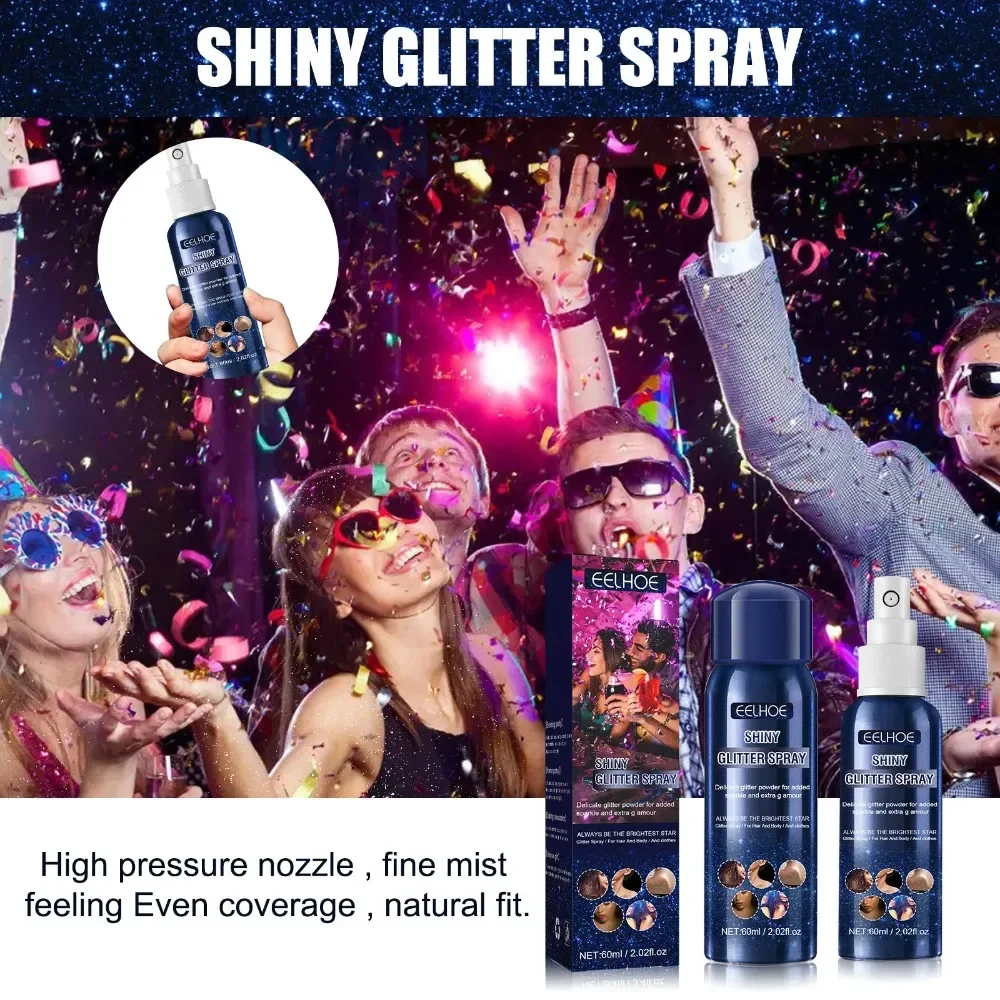 Body Glitter Spray Highlighter Powder 60Ml For Halloween Festival Party