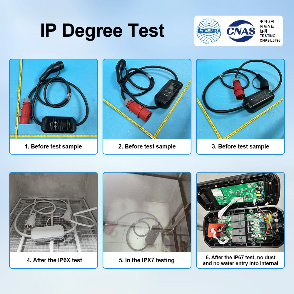 Portable Electric Vehicle EV Charger Type 2 APP Wifi Control Set 16A 11KW 32A 7.2KW 5/10M