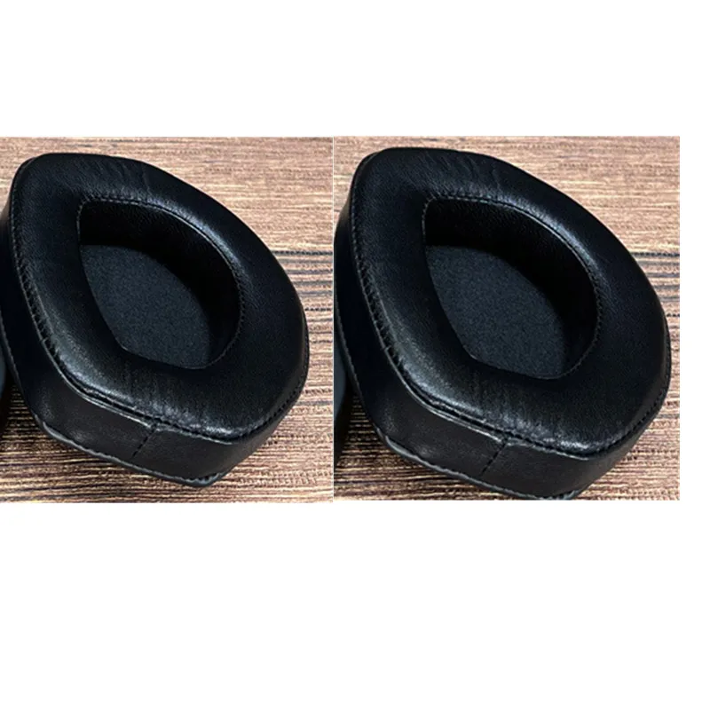 Pele de Carneiro Ear Pads Capa para Sennheiser Hdr Headphones Substituição Headband Earmuffs Almofada Preta Rs165 175 185 195 Par - Image 4