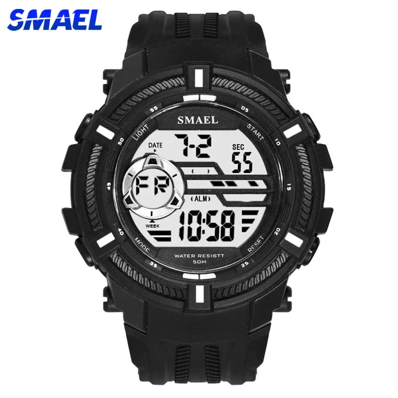 

SMAEL Men Sport Digital Wristwatch Day Date Waterproof Army Wrist Watch for Male Clock Fashion Casual Electronic LED Watches
