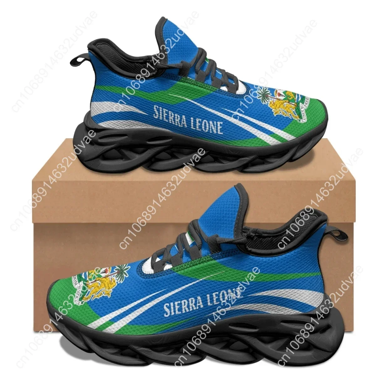 Designer Sneaker Man Flag of Sierra Leone Printed Casual White Running Shoes Fashion Summer Sport Shoe for Male Teenager Boys