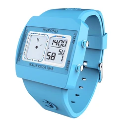 Women's Waterproof Dual Display Sports Watch with LED Backlight and Chronograph (Blue)