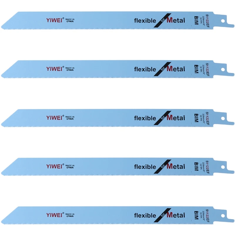 

5 Pcs 227mm 9" BIM S1122EF Reciprocating For Cutting Wood And Metal R7UA