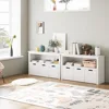 Toy Storage Cabinet with Movable Drawers, Floor Storage Organizer with Hidden Wheel & Large Open Bookhelf, Organizer Chest 3