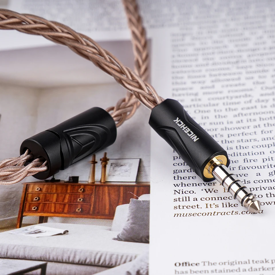 NICEHCK-純銀製のhifiケーブル,4.4mmジャック,2ピン,cantor v16 nx8